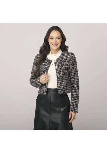 Casaco Nicole Em Tweed Preto Tata Martello Outono/Inverno 2026