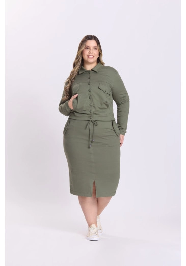 Saia Leonora Em Moletinho Verde Hapuk Outono/Inverno 2026