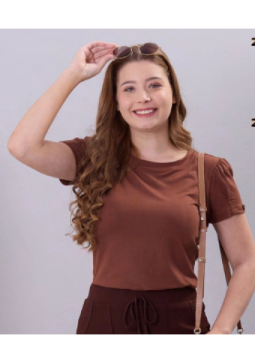 Blusa Cleide Em Malha Marrom Hapuk Outono/Inverno 2026