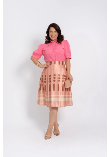 Camisa Em Crepe Com Bolsos Rosa Kauly Alto Verão 2025