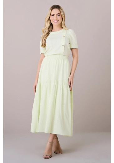 Conjunto Paola Em Viscose Listrado Verde Tatá Martello Outono/Inverno 2025