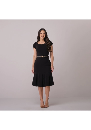 Vestido Louise Em Alfaiataria Paris Preto Tata Martello Primavera/Verão 2026 