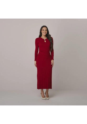 Vestido Marcela Em Malha Boulevard Vermelho Tata Martello Outono/Inverno 2026