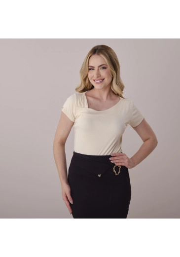 Blusa Lidia Em Stella Maris Off White Tata Martello Primavera/Verão 2026