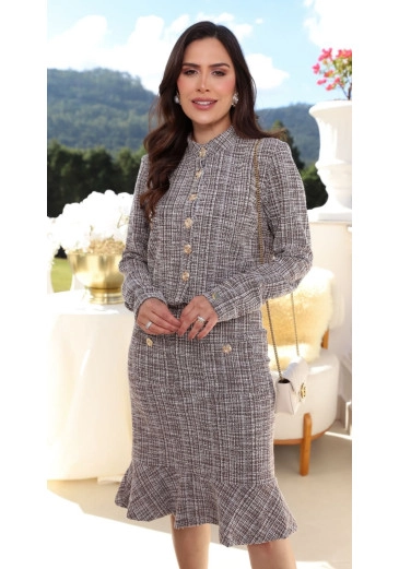 Conjunto Shirley Em Tweed De Malha Maria Amore Outono/Inverno 2026