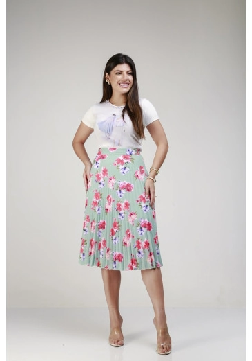 T-shirt Valéria Com Pedraria Na gola Estampado Victoria's Princess Alto Verão 2023