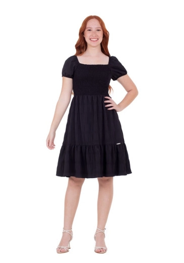 Vestido Irene Confeccionado Em Tecido Plano Preto Hapuk Primavera/Verão 2025
