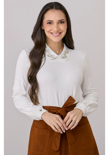 Blusa Fernanda Em Moletinho Off Tata Martello Outono/Inverno 2026