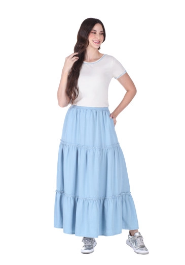 Conjunto Eduarda Em Malha De Algodão E Jeans Color Bege Hapuk Alto Verão 2025