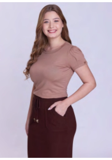 Blusa Cleide Em Malha Bege Hapuk Outono/Inverno 2026