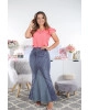 Saia Longa Jeans Listras Joyaly
