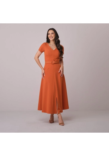 Vestido Petra Em Alfaiataria Twill Marsala Tata Martello Primavera/Verão 2026