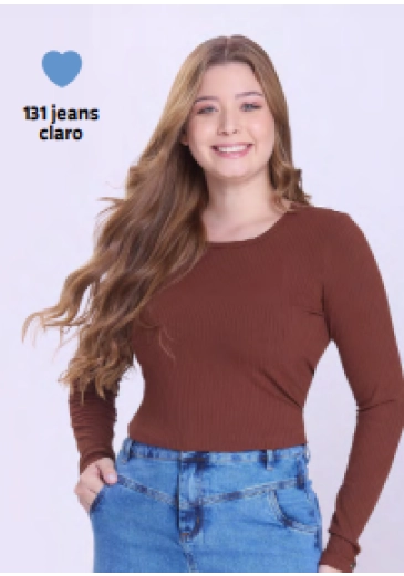 Blusa Adriana Em Malha Canelada Marrom Hapuk Outono/Inverno 2026