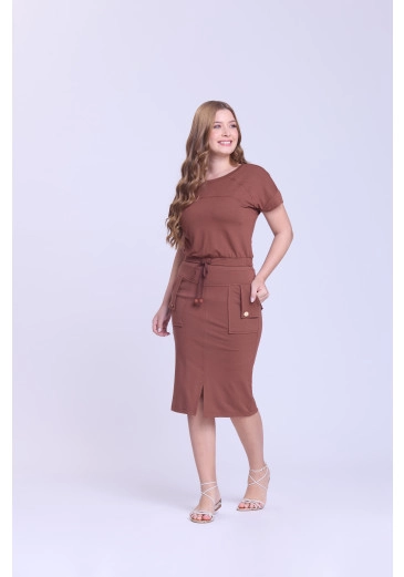 Conjunto Viviane Em Moletinho Marrom Hapuk Outono/Inverno 2026