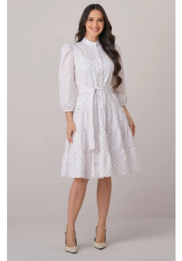 Vestido Sasha Em Algodão Off Tata Martello Outono/Inverno 2026