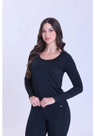 Blusa térmica Matilde Em Malha Preto Hapuk Outono/Inverno 2026