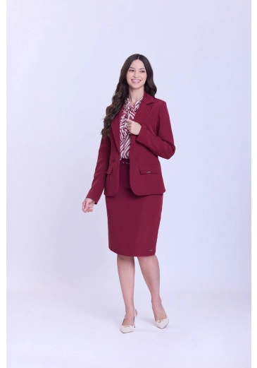 Blazer Ofélia Em Tecido Plano Alfaiataria Bordô Hapuk Outono/Inverno 2026