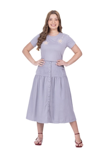 Blusa Julia Em Algodão Cinza Hapuk Primavera/Verão 2026