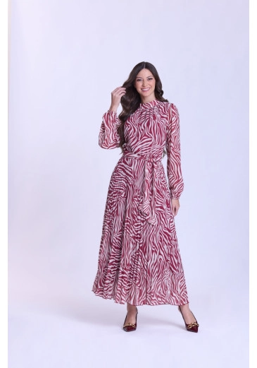 Vestido Alice Em Chiffon Bordo Hapuk  Outono/Inverno 2026