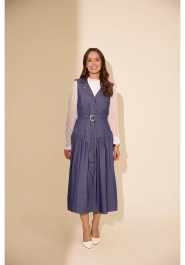 Vestido Bruna Em Chambray Jany Pim Outono/Inverno 2026