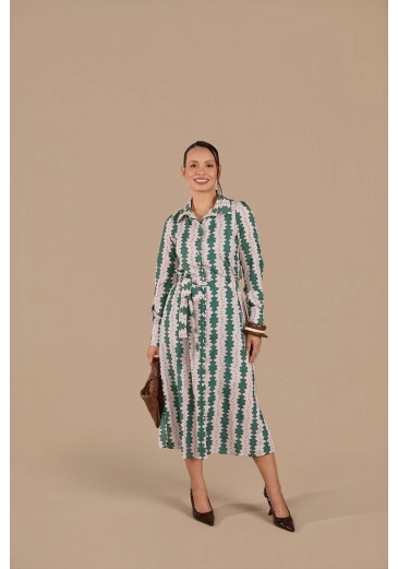 Chemise Nayara Em Begonia Verde Jany Pim Primavera/Verão 2026