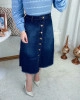 Saia Jeans Midi com Botões Najila Jeans 