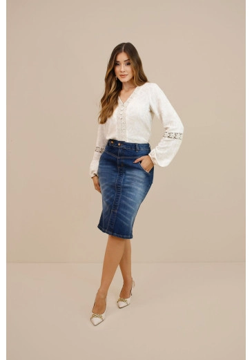 Saia Emanuelle Em Jeans Nitdo Outono/Inverno 2026