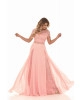 Vestido Longo em Renda com Aberturas Rosa Fasciniu's 
