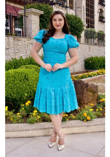 Conjunto Jenifer Em Laise Azul Maria Amore Alto Verão 2025