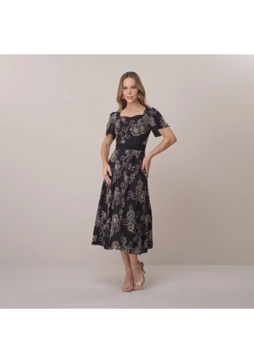 Vestido Clarissa Em Bordado Preto Tatá Martello Primavera/Verão 2026