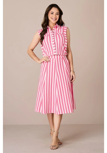 Conjunto Marina em Malha Imperial Maxi Rosa Tatá Martello Alto Verão 2025
