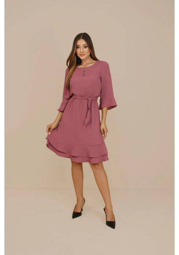 Vestido Louise Em Crepe Rose Nitido Outono/Inverno 2026