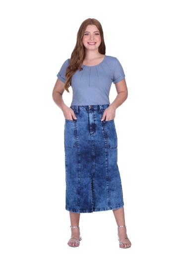 Blusa Maya Em Malha Cotton Azul Hapuk Primavera/Verão 2026