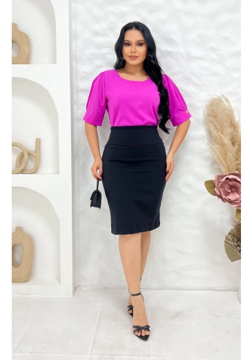 Blusa Betina Em Crepe Acetinado Maria Amore Alto Verão 2025