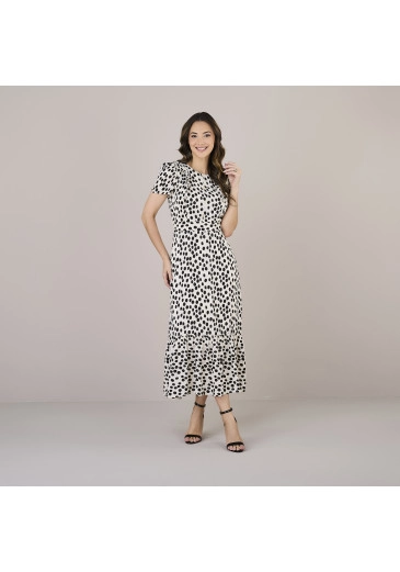 Vestido Ticiane Em Crepe New Sabia Poá Tata Martello Alto Verão 2025