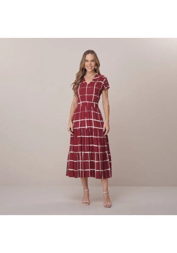 Vestido Thais Em Rayon Slub Vermelho Tata Martello Primavera/Verão 2026
