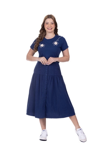 Saia Yasmine Em Jeans Azul Hapuk Primavera/Verão 2026