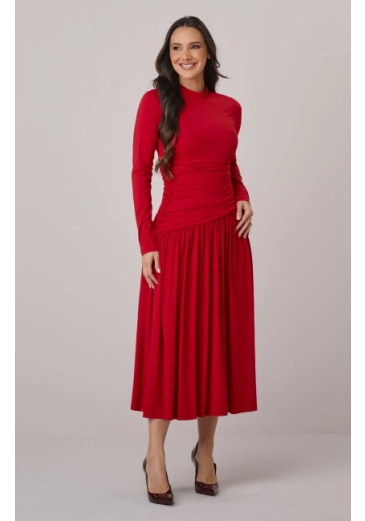 Vestido Kamile Em Malha Vermelha Tata Martello Outono/Inverno 2026