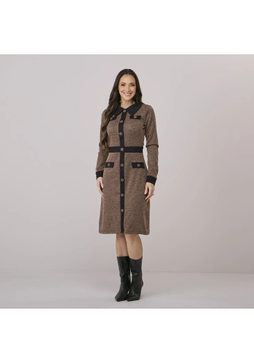 Vestido Cristina Em Malha Chevron Tata Martello Outono/Inverno 2026