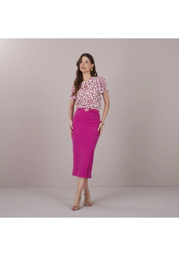 Saia Suzani em Bandagem Bali com Cinto Exclusivo Pink Tatá Martello Primavera/Verão 2025