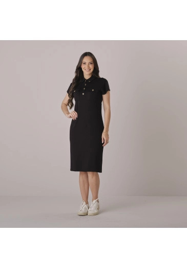 Vestido Keyla Em Moletinho Preto Tata Martello Outono/Inverno 2026