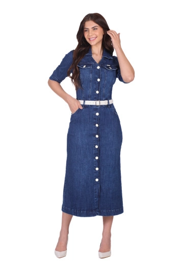 Vestido Nayara Jeans Escuro Hapuk Outono/Inverno 2025
