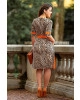 Vestido em Suede Animal Print Kauly