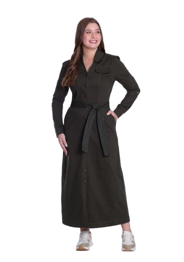 Vestido Amanda Em Jeans Color Verde Militar Hapuk Outono/Inverno 2025