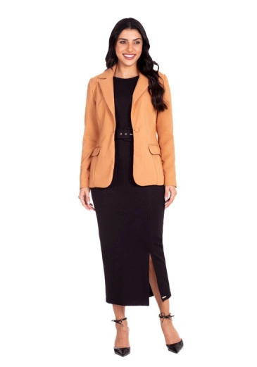 Blazer Gretel Em Tecido Plano Caramelo Hapuk Outono/Inverno 2024