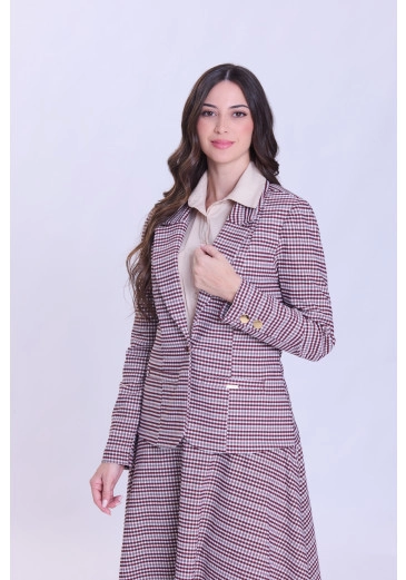 Blazer Izabel Em Alfaiataria Tweed Marrom Hapuk Outono/Inverno 2026