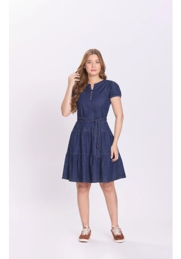 Vestido Flora Em Jeans Escuro Hapuk Outono/Inverno 2026