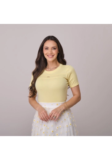 Blusa Heloisa Em Malha Column Amarelo Tata Martello Primavera/Verão 2026