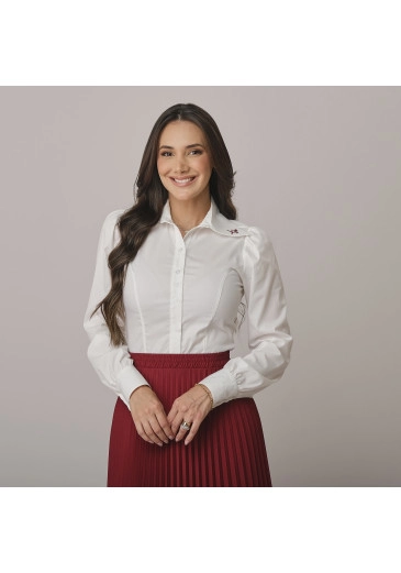 Camisa Carina Em Tricoline De Poliamida Vermelho Tata Martello Outono/Inverno 2026