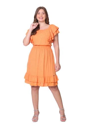 Vestido Juliane Laranja Com Nervuras Hapuk Outono/Inverno 2025